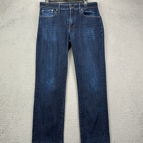 Lucky Brand 221 Mens Straight Jeans 33X30 Blue Distressed Coolmax Pocket Stretch
